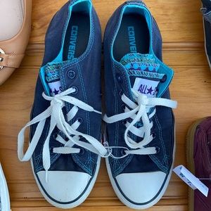Navy Converse sneakers. Gender neutral
